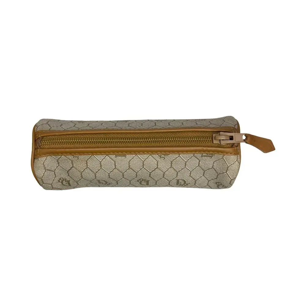 Christian Dior Honeycomb Monogram Canvas Pouch Made in France